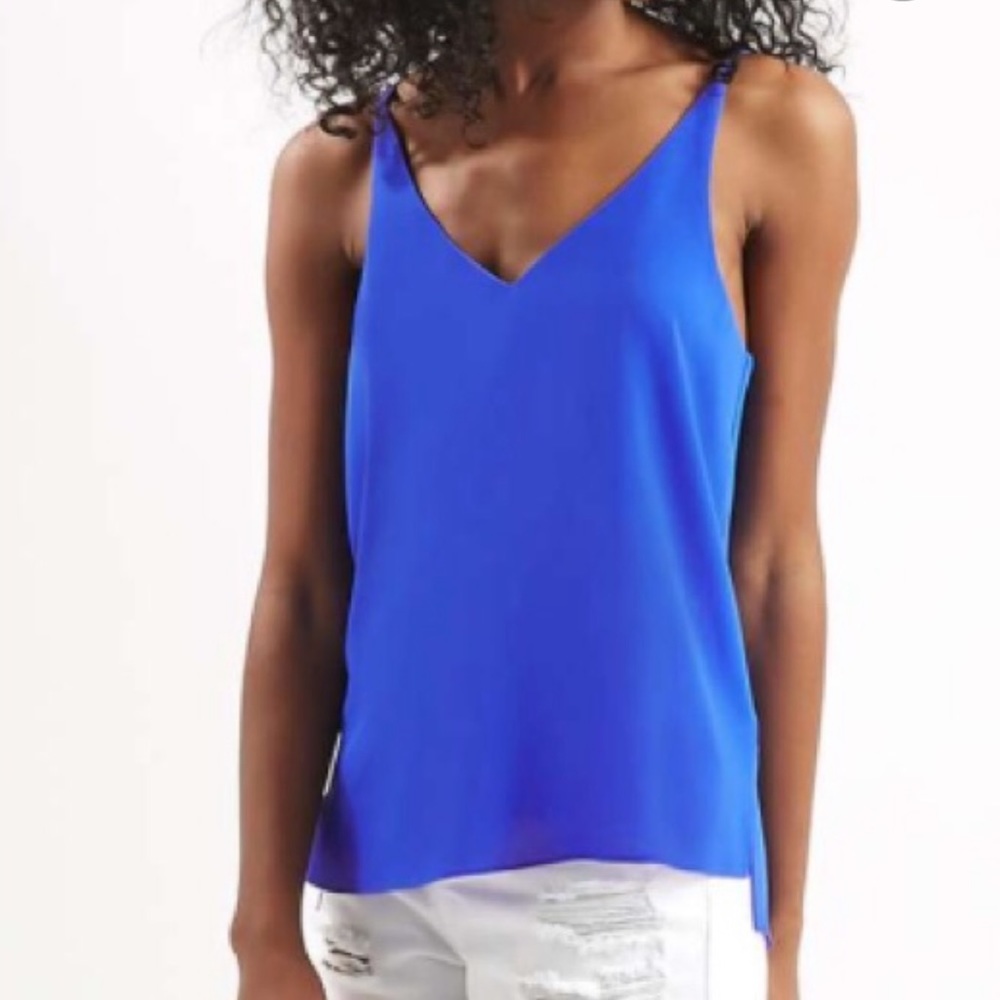 Topshop Blue V-Neck Cami